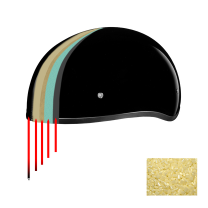DOT Approved Daytona Motorcycle Half Face Helmet - Skull Cap Graphics for Men & Women, Scooters, ATVs, UTVs & Choppers - W/ Live Fast