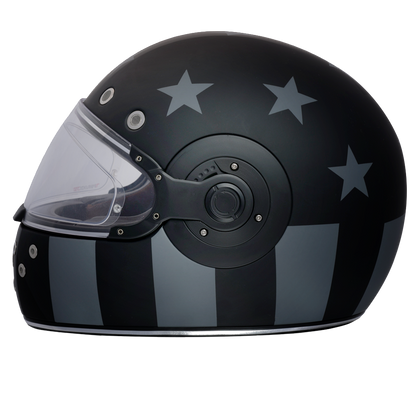DOT Daytona Retro Full Face Motorcycle Helmet: Vintage Style for Men, Women, & Youth - W/ Captain America Stealth