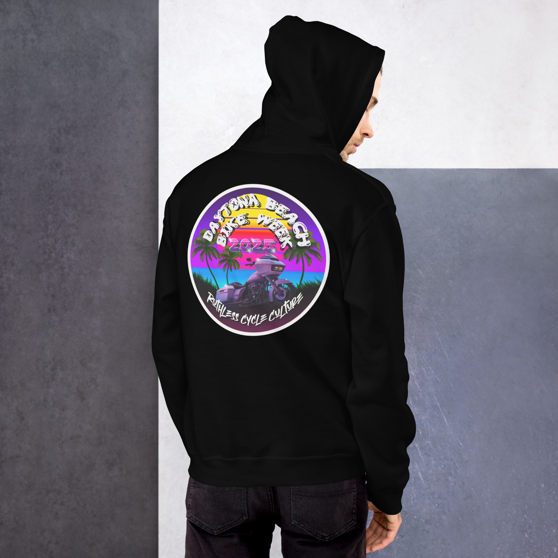 Daytona Beach Bike Week 2025 Hoodie – Ruthless Cycle Culture Daytona Beach Bike Week 2025 Hoodie – Ruthless Cycle Culture